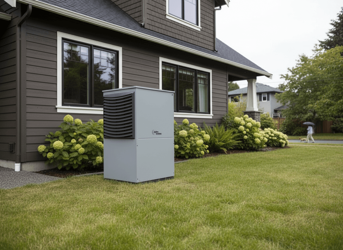 A finished geothermal heat pump installation project